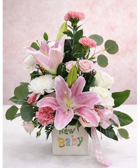 BABY GIRL BLOCK ARRANGEMENT