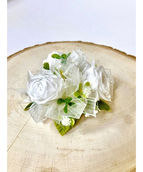 PRESERVED WHITE SPRAY ROSE CORSAGE