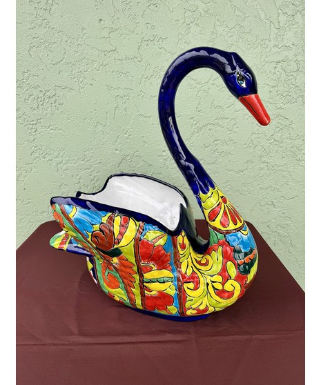 TALAVERA SWAN PLANTER (LARGE) ASSORTED COLORS