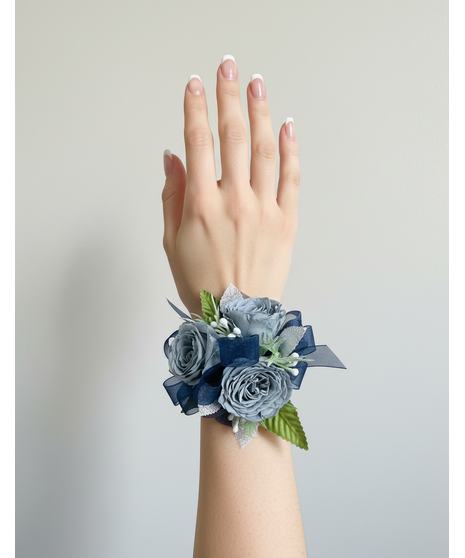 BLUE ROSE CORSAGE (SILK)