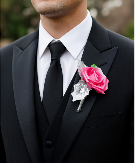 Hot Pink Boutonniere (Silk)