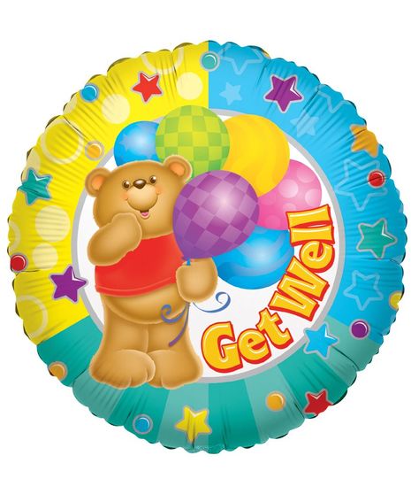 Wholesale Jumbo Foil Balloon - Get Well Soon Bear