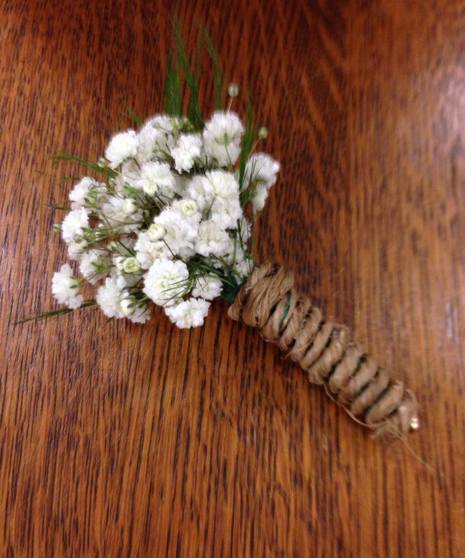 Babies Breath Boutonniere