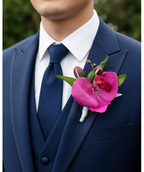 Purple Dendrobium Boutonnière (Silk)