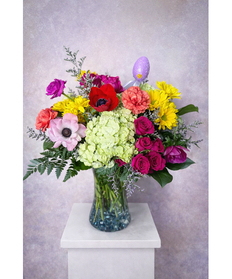 colorful anemones in flower arrangement