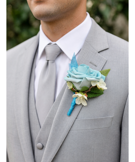 Teal Boutonnieres (Silk)