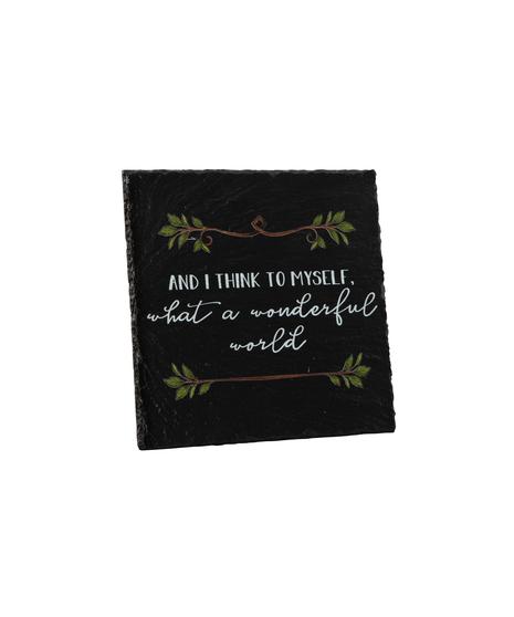 Wonderful World Plaque with Easel