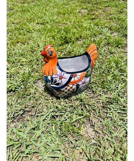 Talavera Chicken Planter