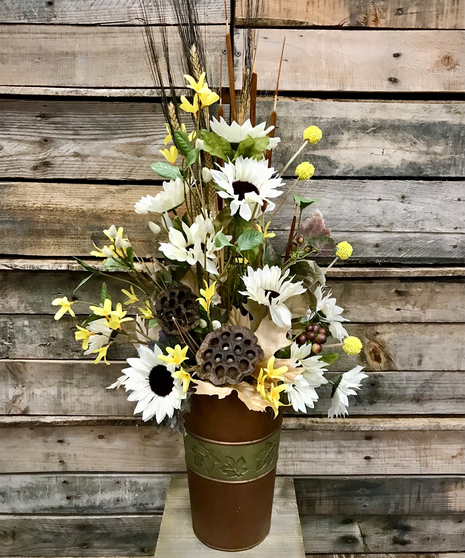 White Sunflower Bucket (Silk)