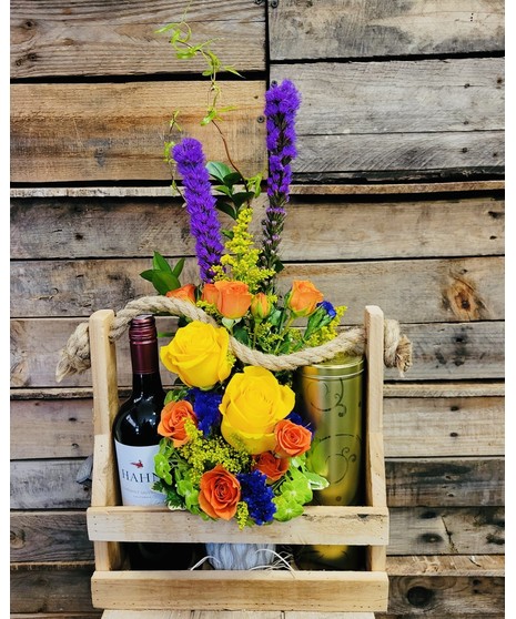 WINE AND FLOWER BUNDLE