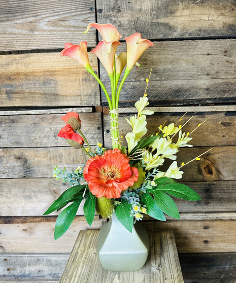 orange and yellow silk arrangement