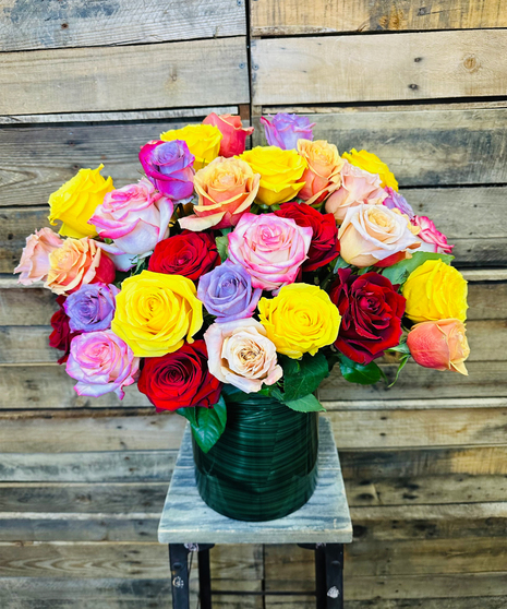 FOUR DOZEN ASSORTED ROSES