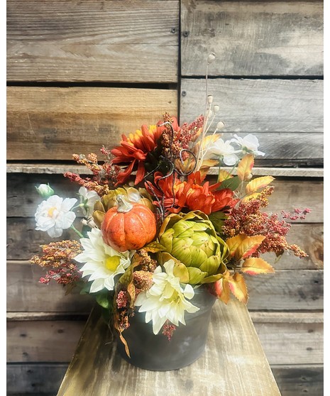 fall-toned silk arrangement