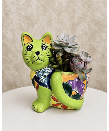 TALAVERA FRISKY CAT (PLANTER)