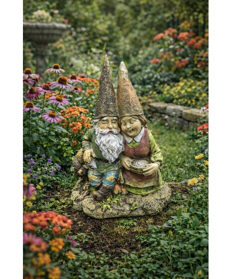 Gnome Couple - Whimsical Resin Garden Statue (12