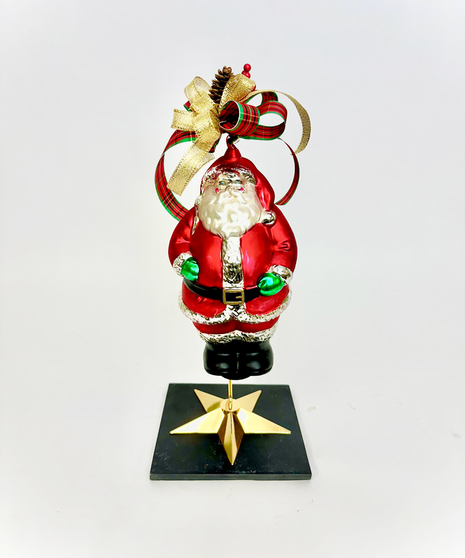 hanging holiday santa on a stand