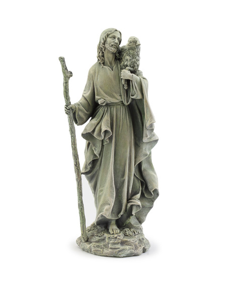 Jesus Holding Lamb Statue