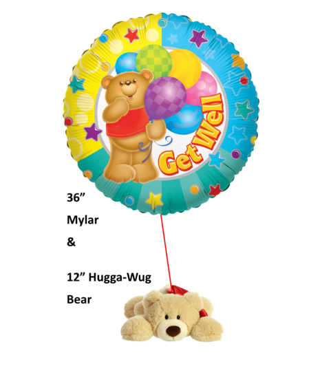 Wholesale Jumbo Foil Balloon - Get Well Soon Bear