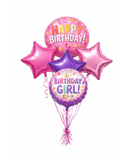 Kids Girl Birthday Balloon Bouquet