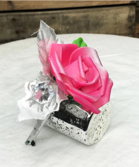 Hot Pink Boutonniere (Silk)