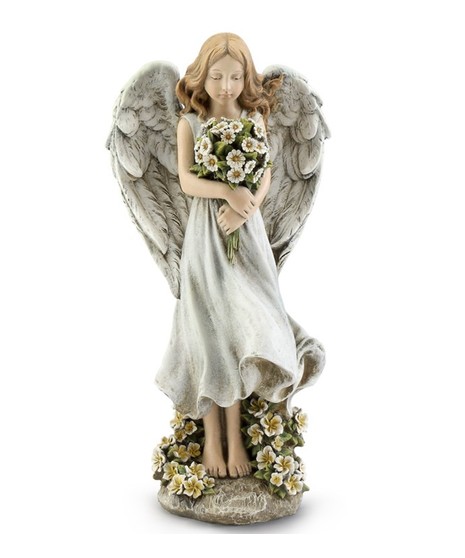 Angel Holding Flower Bouquet
