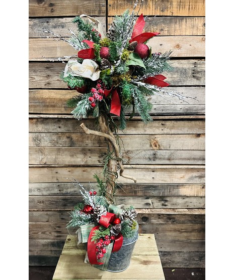 Poinsettia Topiary (Silk)