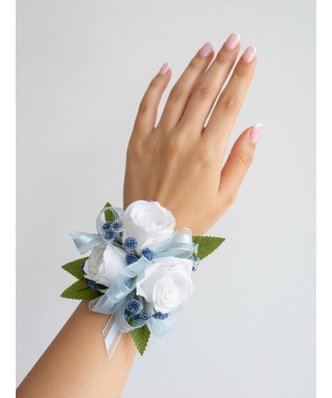 white spray rose in corsage