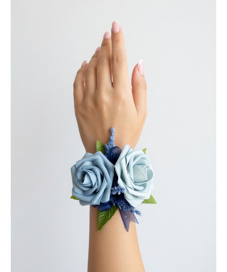 BLUE ROSE CORSAGE (SILK)