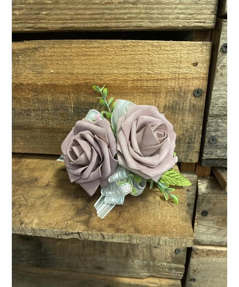 MAUVE WRIST CORSAGE (SILK)