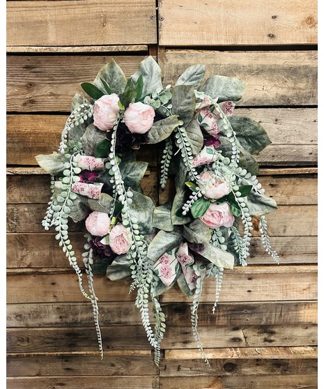 PEONY AND MAGNOLIA WREATH SILK