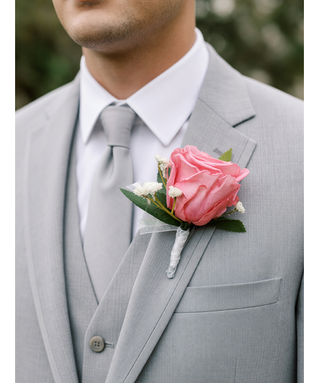 PRESERVED PINK ROSE BOUTONNIÈRE