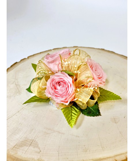 PRESERVED PINK SPRAY ROSE CORSAGE