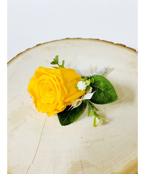 PRESERVED YELLOW ROSE BOUTONNIÈRE