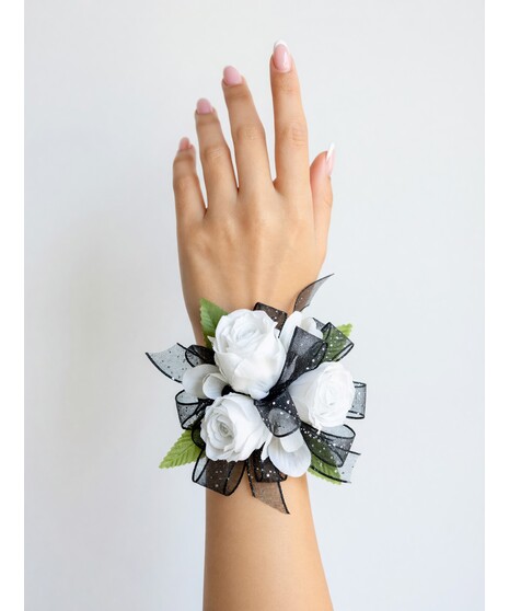 PRESERVED WHITE SPRAY ROSE CORSAGE
