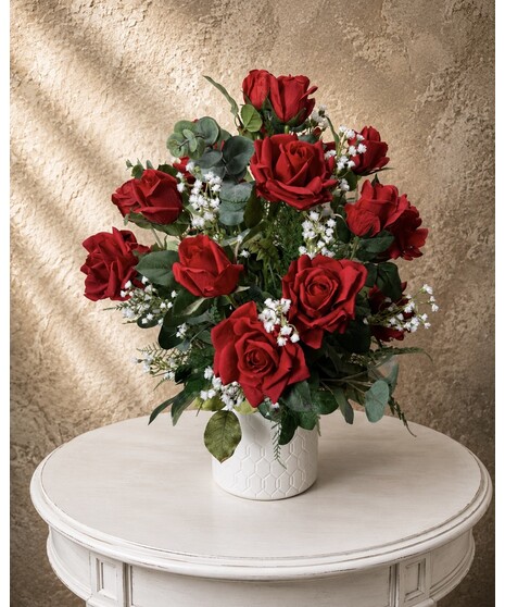 LUSH RED ROSE BOUQUET (SILK)