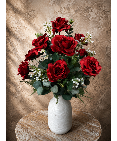 LUSCIOUS RED SILK ROSES
