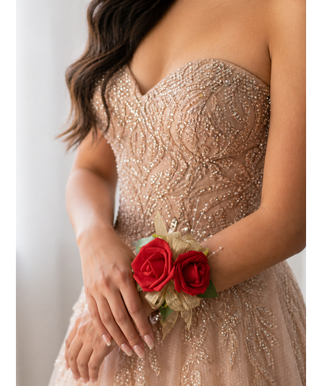 Red Rose Wrist Corsage (Silk)