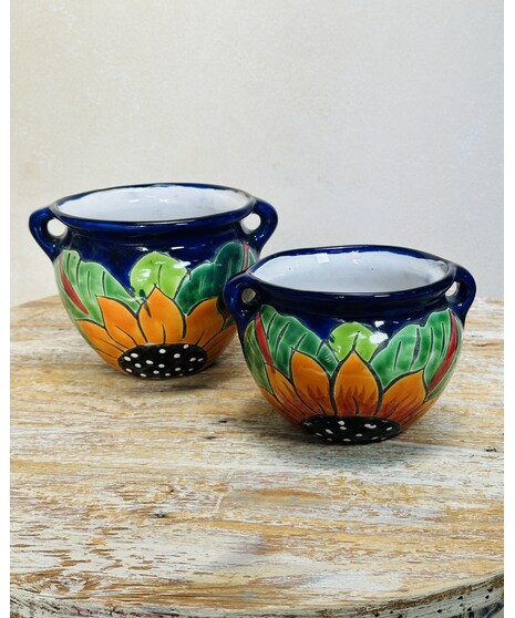 Talavera  Sunflower bean pots