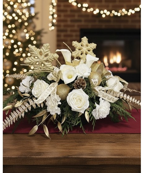 Golden Snowflake Arrangement
