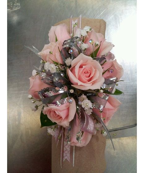 Pink Spray Rose Wrist Corsage