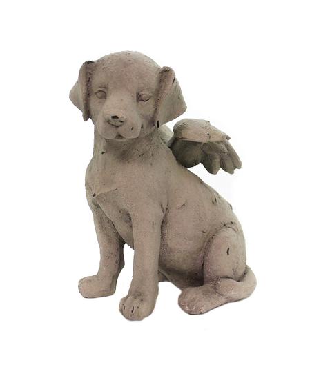 Stone Angel Dog Figurine