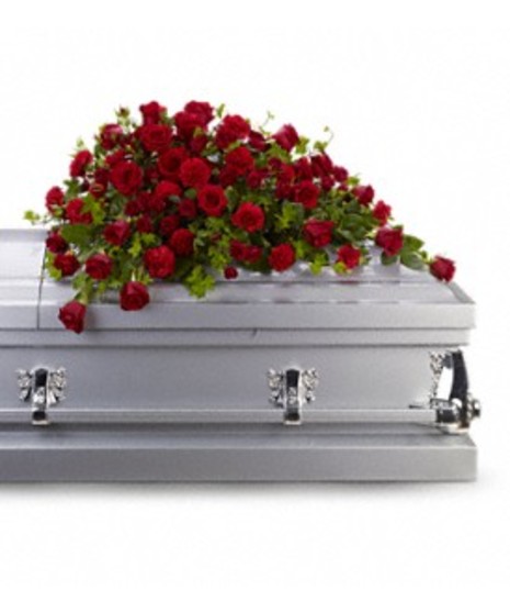 Red Rose Reverence Half Casket Spray