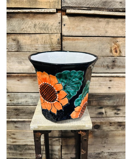 Talavera footed sunflower pot