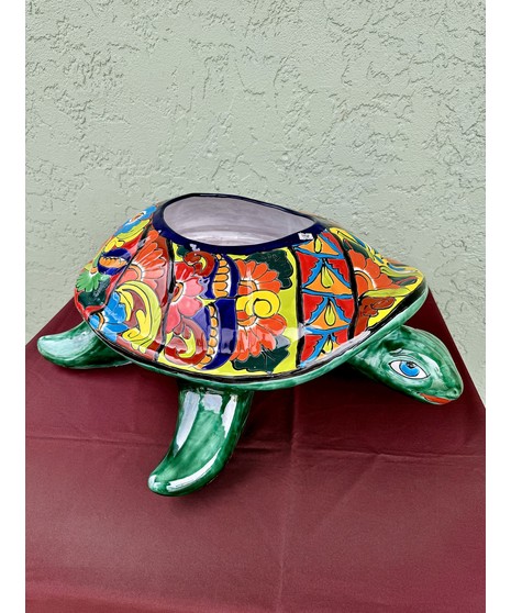 Talavera pottery in large turtle shape