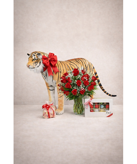 LET LOVE ROAR TIGER AND ROSES (3PCS)