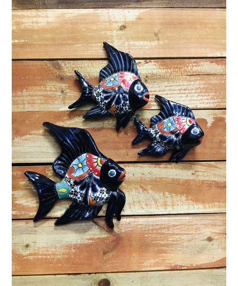 TALAVERA FISH- SET OF 3-ASST'D COLORS