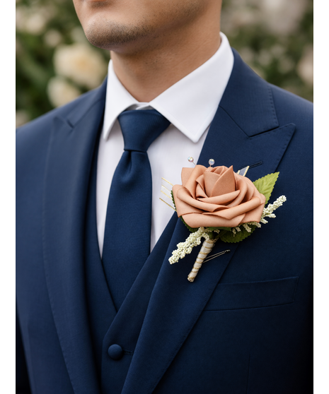 Taupe Rose Boutonniere (Silk)