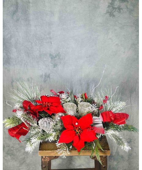 CLASSIC POINSETTIA CENTERPIECE (SILK)