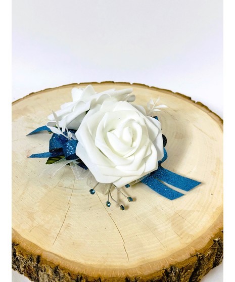 White Rose Wrist Corsage (Silk)