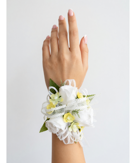 white spray rose in corsage